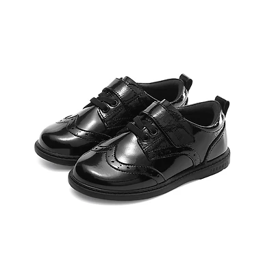 TARANIS Stage 3 Girls' Dress Shoes | Genuine Leather & Flexible Sole Royal Glitter Accent