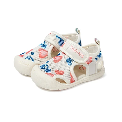TARANIS Stage 2 Baby First Walker Sandals | Two-Tone Polka Dot Mesh w/ Non-Slip Sole