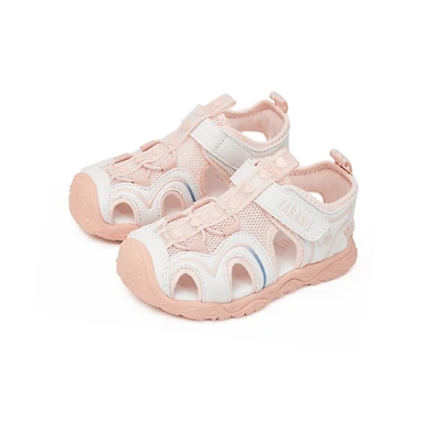TARANIS Stage 3 Kids Beach Sandals - Kick-Proof Toe Cap & Heart Design | Quick-Dry Non-Slip for Outdoor Play