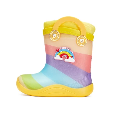TARANIS Stage 3 Kids' Waterproof Rain Boots with Non-Slip Sole Colorful Rainbow Design