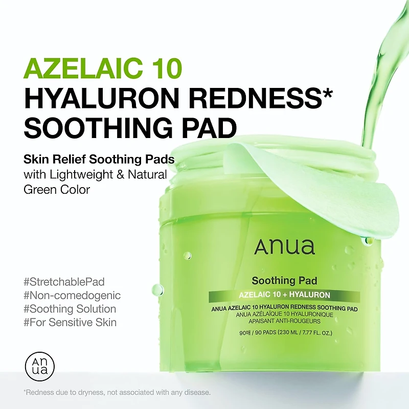 Anua Azelaic Acid 10 Hyaluron Redness Soothing Pad 90 pads