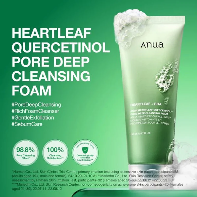 Anua Niacinamide 10% TXA 4% Serum 30ml + Heartleaf Quercetinol Cleansing Foam 150ml