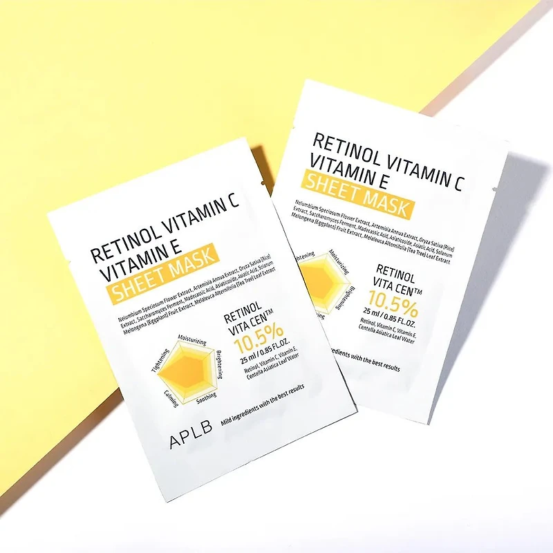 APLB Retinol Vitamin C E Sheet Mask Set 10 Sheets