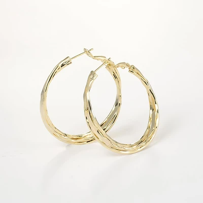 Arch14 Effortless Charm Sculpted 18K Gold-Plated Hoop Earrings