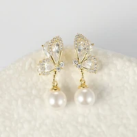Arch14 Enchanted Wings & Pearl 18K Gold-Plated Drop Earrings