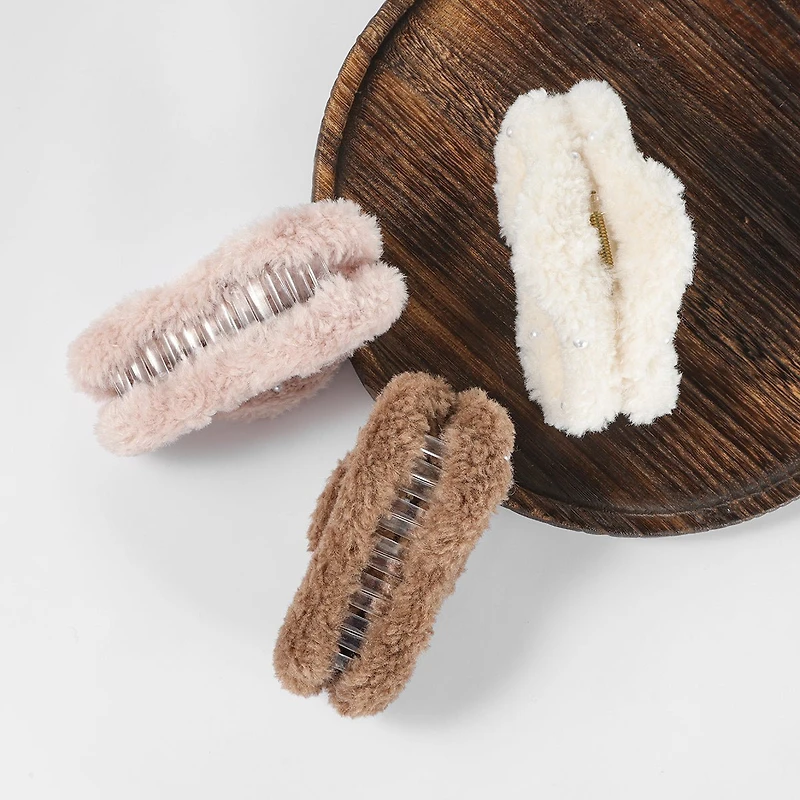 Arch14 Fluffy Oval Claw Clips 1pc