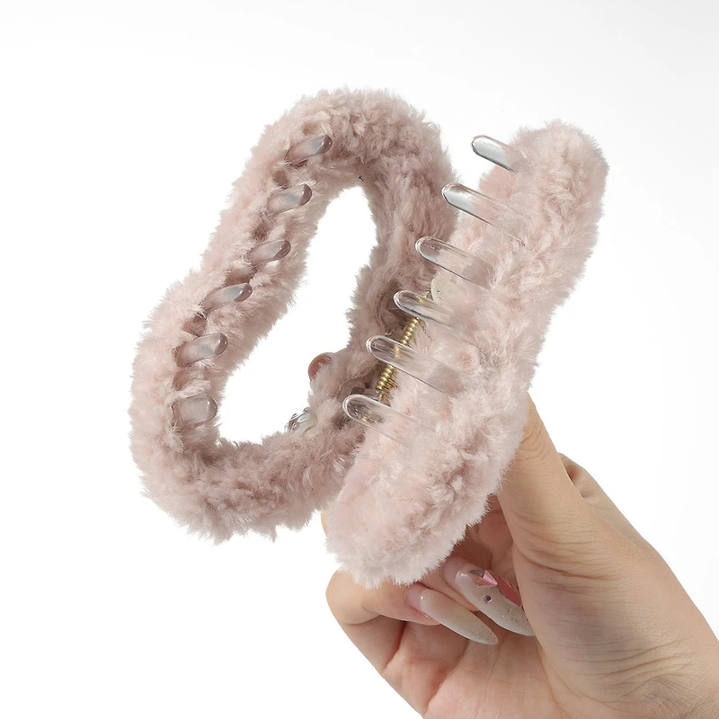 Arch14 Fluffy Oval Claw Clips 1pc