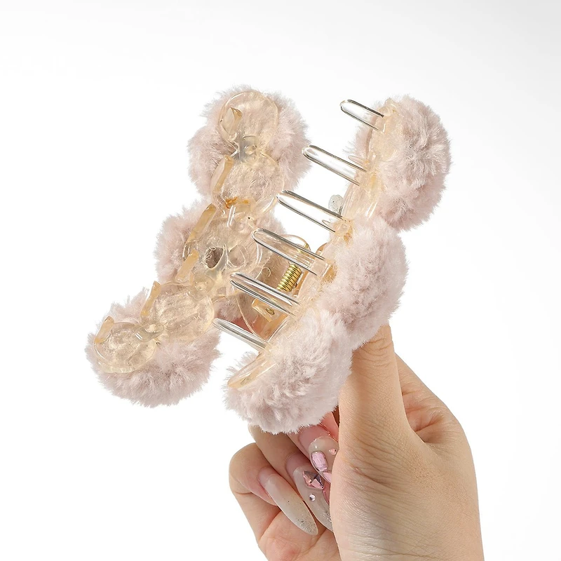 Arch14 Fluffy Pom-Pom Claw Clips 1pc