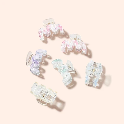 Arch14 Pastel Blossoms Mini Wave Claw Clip 1pc