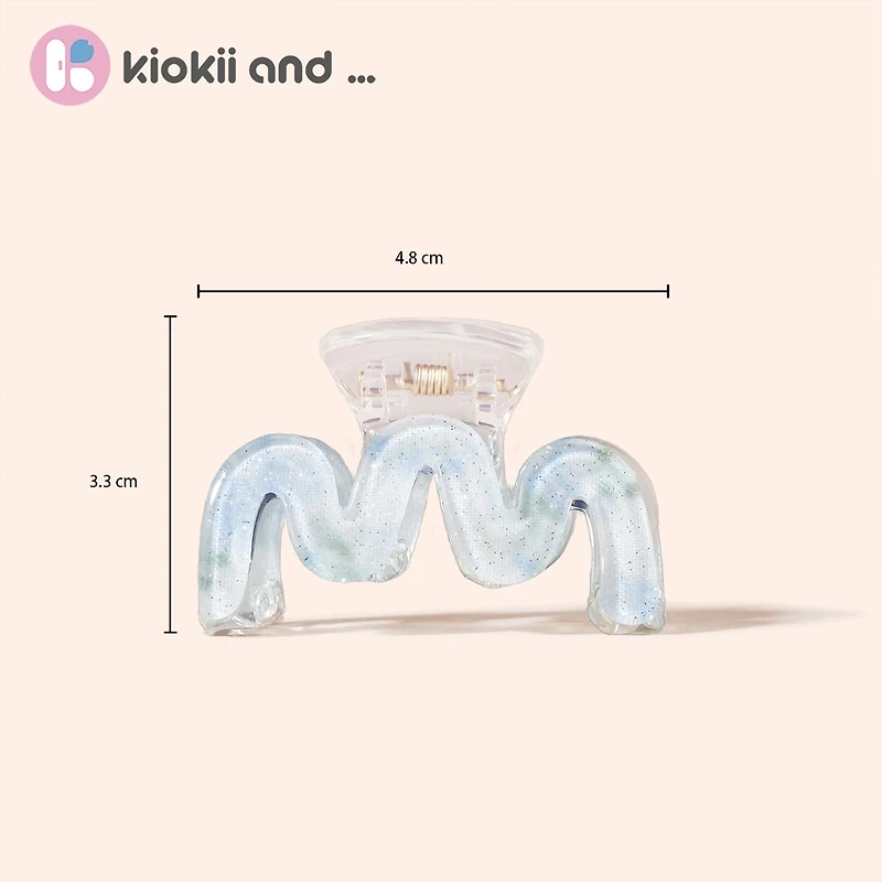 Arch14 Pastel Blossoms Mini Wave Claw Clip 1pc