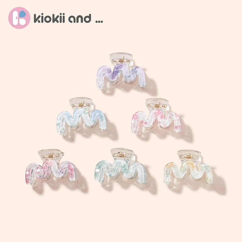 Arch14 Pastel Blossoms Mini Wave Claw Clip 1pc