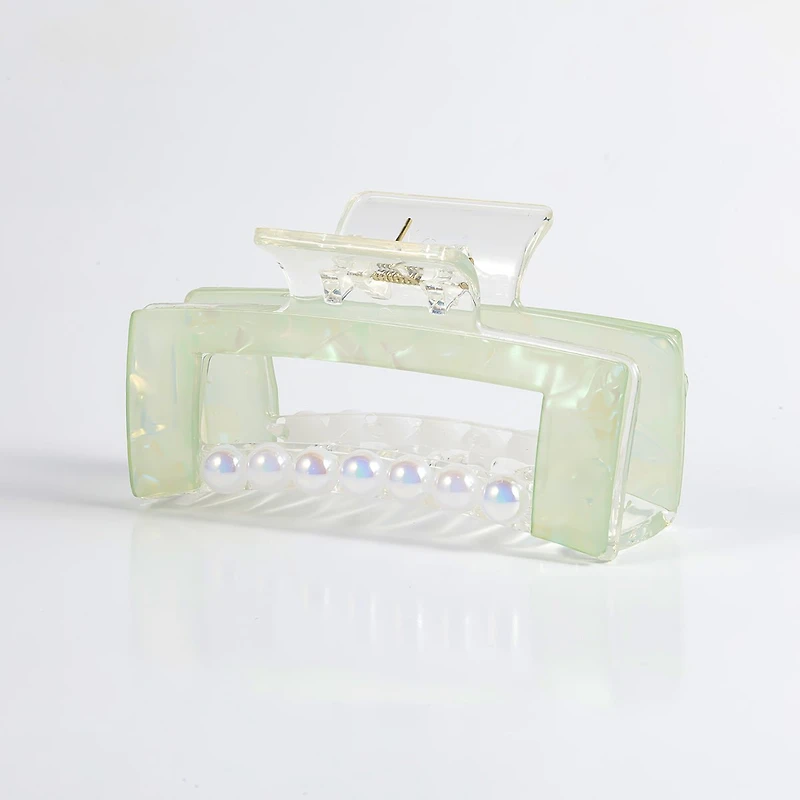 Arch14 Pearl Accent Rectangle Claw Clip 1pc