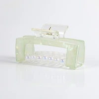 Arch14 Pearl Accent Rectangle Claw Clip 1pc