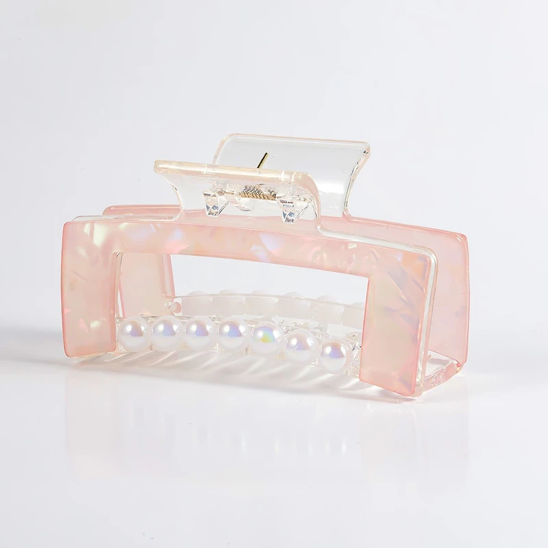 Arch14 Pearl Accent Rectangle Claw Clip 1pc