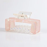 Arch14 Pearl Accent Rectangle Claw Clip 1pc