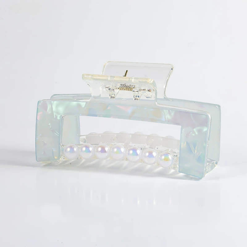 Arch14 Pearl Accent Rectangle Claw Clip 1pc