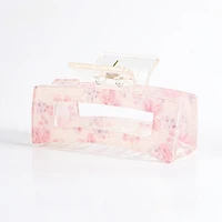 Arch14 Printed Floral Rectangle Claw Clip 1pc