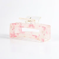 Arch14 Printed Floral Rectangle Claw Clip 1pc