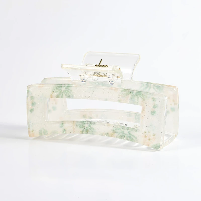 Arch14 Printed Floral Rectangle Claw Clip 1pc