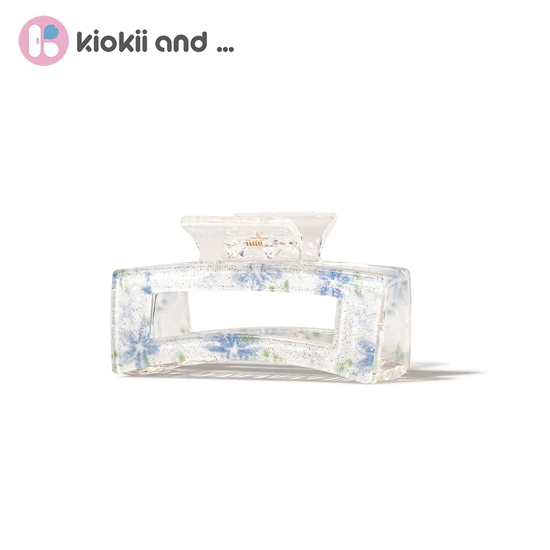 Arch14 Printed Floral Rectangle Claw Clip 1pc