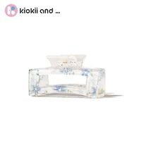 Arch14 Printed Floral Rectangle Claw Clip 1pc