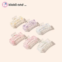 Arch14 Printed Floral Rectangle Claw Clip 1pc