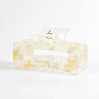 Arch14 Printed Floral Rectangle Claw Clip 1pc