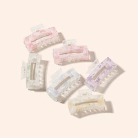 Arch14 Printed Floral Rectangle Claw Clip 1pc