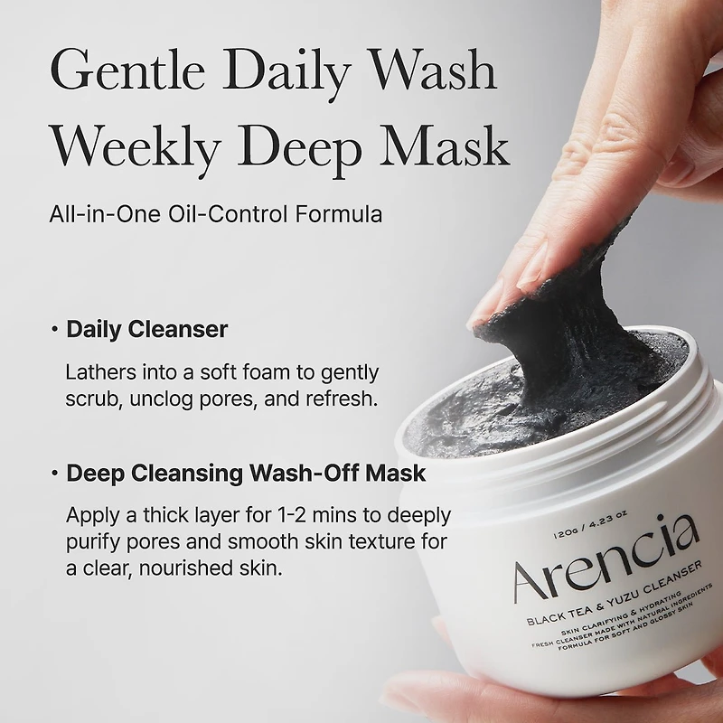 Arencia Black Tea & Yuzu Cleanser 120g
