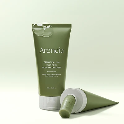 ARENCIA Green Tea + LHA Deep Pore Rice Cake Cleanser 150ml