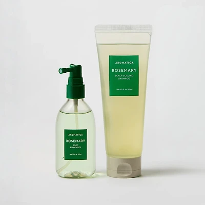 Aromatica Rosemary Scalp Scaling Shampoo 180ml + Root Enhancer 100ml