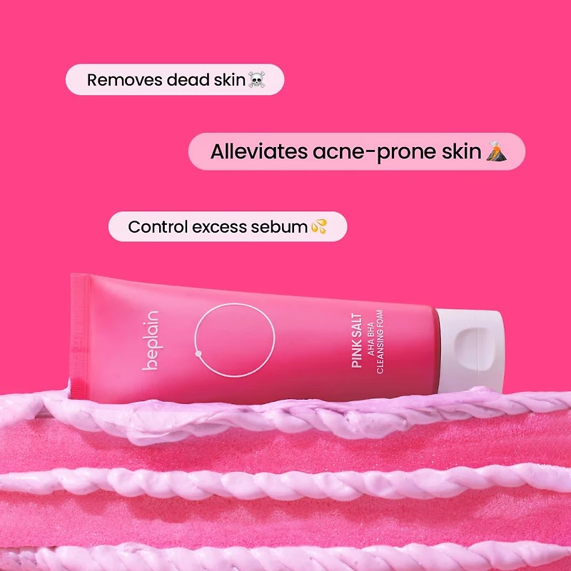 BEPLAIN Pink Salt AHA BHA Cleansing Foam 120ml