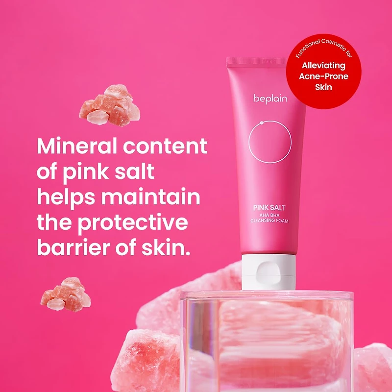 BEPLAIN Pink Salt AHA BHA Cleansing Foam 120ml
