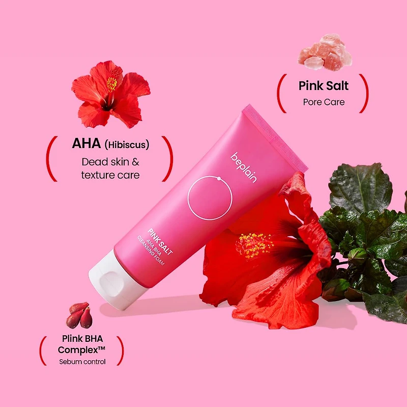 BEPLAIN Pink Salt AHA BHA Cleansing Foam 120ml