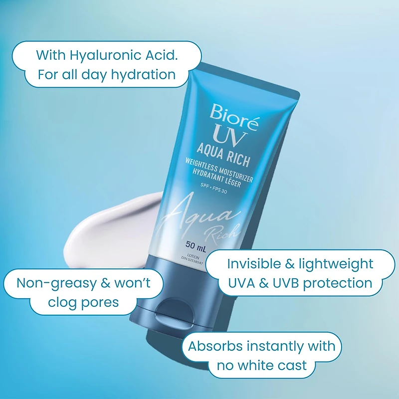 Bioré SPF 50 UV Aqua Rich Weightless Moisturizer 50ml