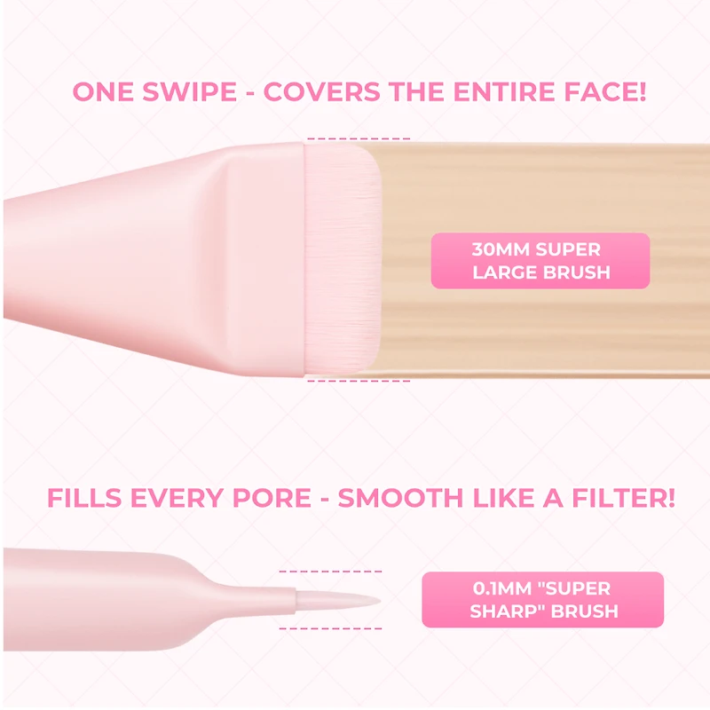 BLJ Perfect Canvas Foundation Brush & Puff Duo (Pink Edition)