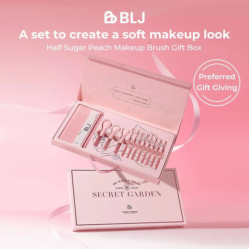 BLJ Semi Sugar Peach Make Up Brush Gift Box 11pcs