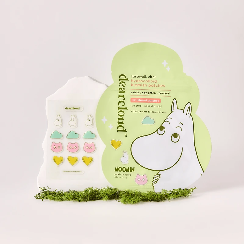 dearcloud Moomin Hydrocolloid Patches Farewell, Zits 12pcs