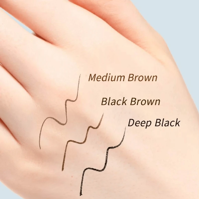 Dejavu Lasting-Fine E Short Brush Liquid Eyeliner - Deep Black / Medium Brown (1pc)