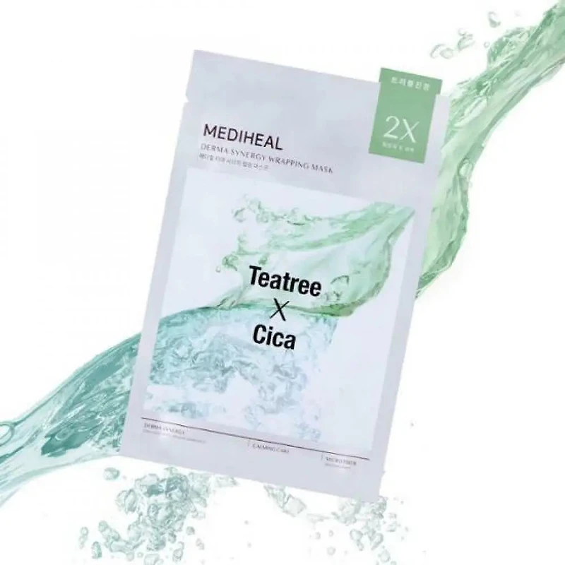 MEDIHEAL Derma Synergy Wrapping Mask Teatree X Cica Calming (10pcs)
