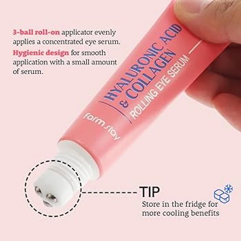 FARMSTAY Hyaluronic Acid & Collagen Rolling Eye Serum 25ml