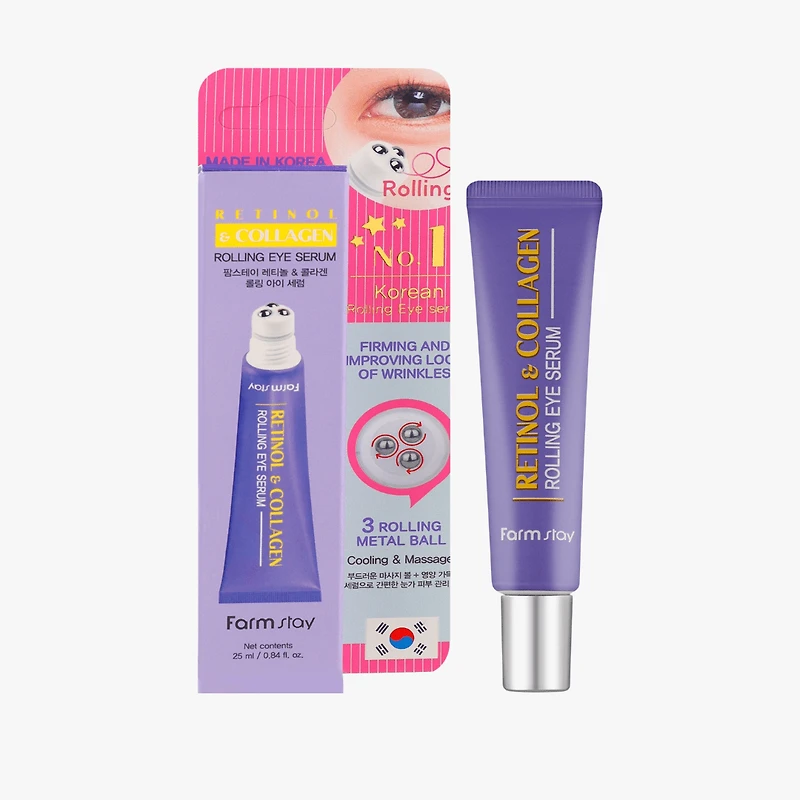 FARMSTAY Retinol & Collagen Rolling Eye Serum 25ml