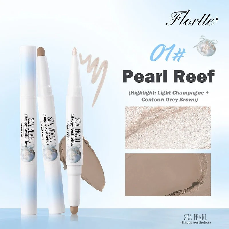 FLORTTE Glass Sea Series Dual-Ended Highlighter & Contour Pencil