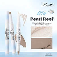 FLORTTE Glass Sea Series Dual-Ended Highlighter & Contour Pencil