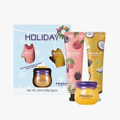 Frudia Holiday Hand Cream & Honey Lip Balm Special Gift Set