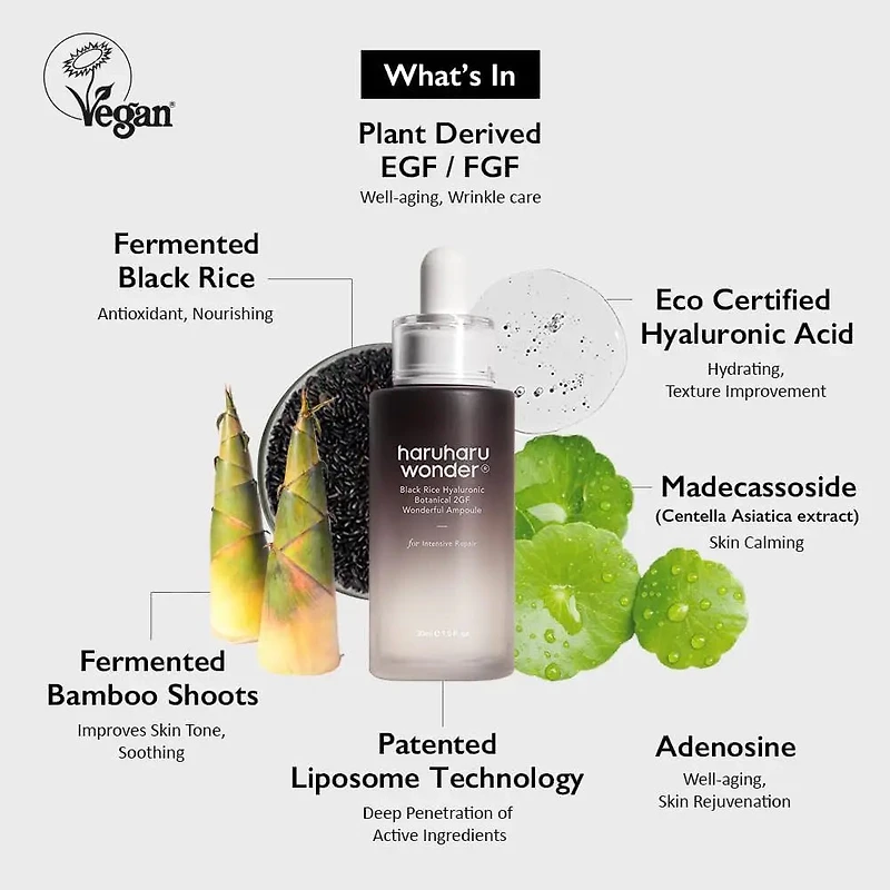 Haruharu Wonder Black Rice Hyaluronic Botanical 2GF Wonderful Ampoule 30ml