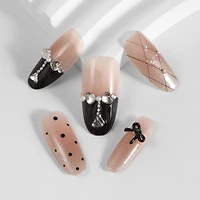 Kiokii Handmade Press-On Nails-Black-Pink Splicing