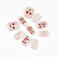 Kiokii Handmade Press-On Nails-Cherry Bloom Delicate Nail Wraps