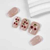 Kiokii Handmade Press-On Nails-Cherry Bloom Delicate Nail Wraps