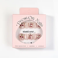 Kiokii Handmade Press-On Nails-Cherry Bloom Delicate Nail Wraps